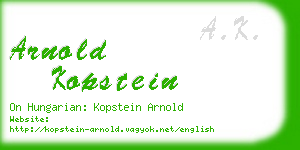 arnold kopstein business card